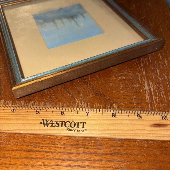 Framed SIGNED FRANCIS WEST Painting ORIENTAL ASIAN Influence BOATS SEASCAPE - Picture 5 of 7